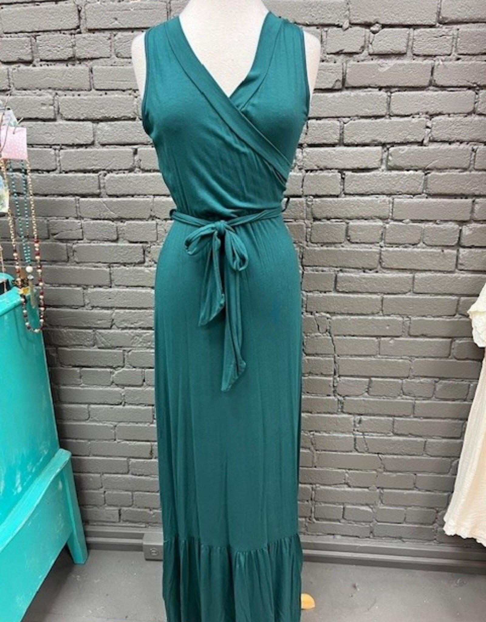 Dress Maxine HGreen Wrap Tie Maxi Dress