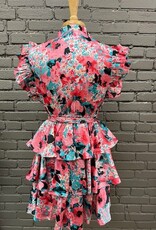 Dress Celina Satin Print Belted Dress