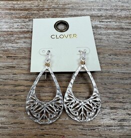 Jewelry Silver Oval Cutout Earrings