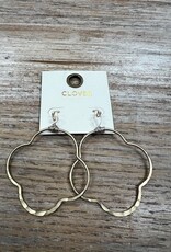 Jewelry Gold Clover Wire Earrings