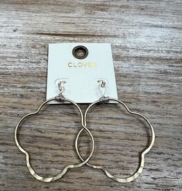 Jewelry Gold Clover Wire Earrings