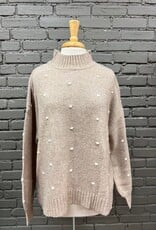 Sweater Novie Tan PomPom Sweater