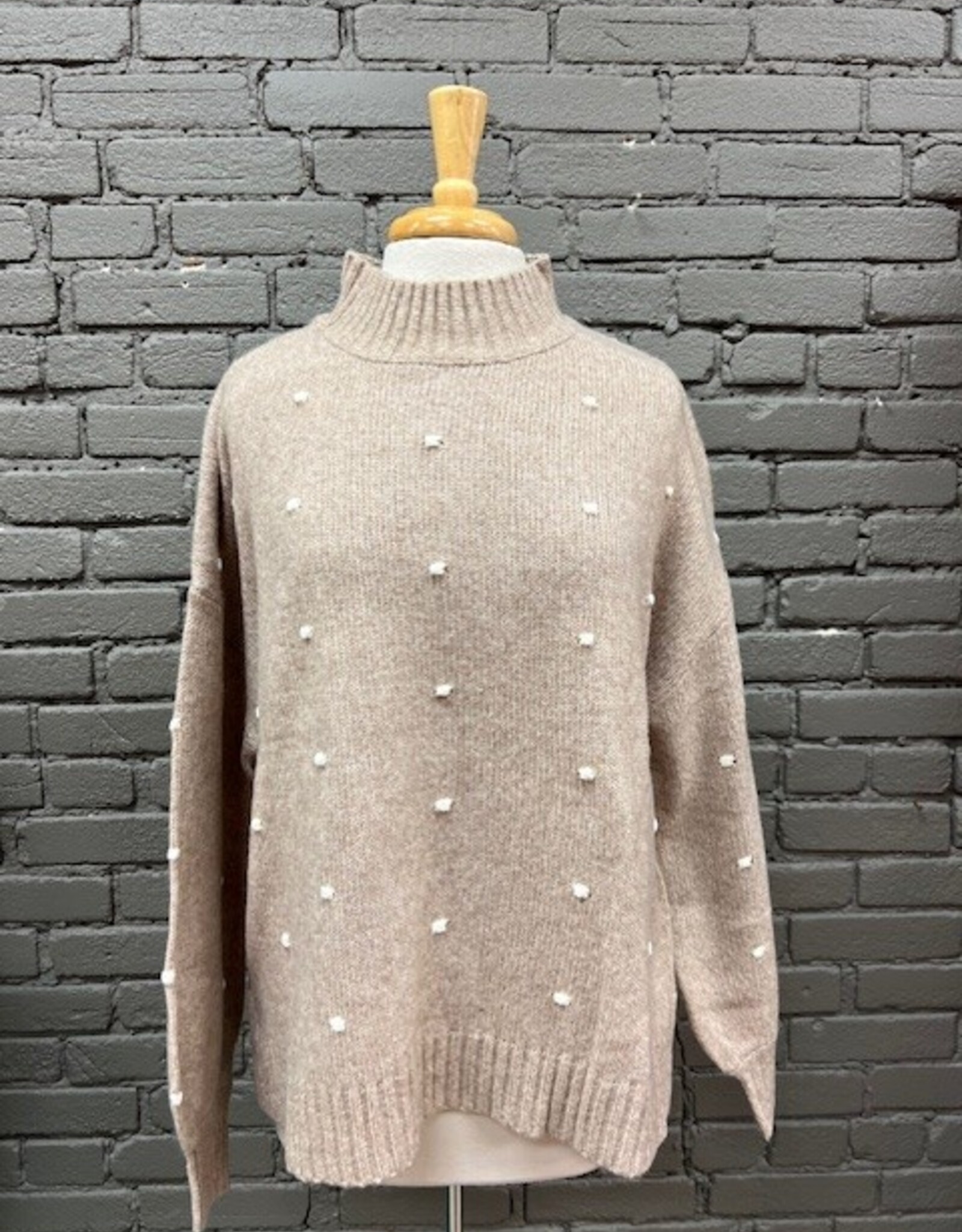 Sweater Novie Tan PomPom Sweater