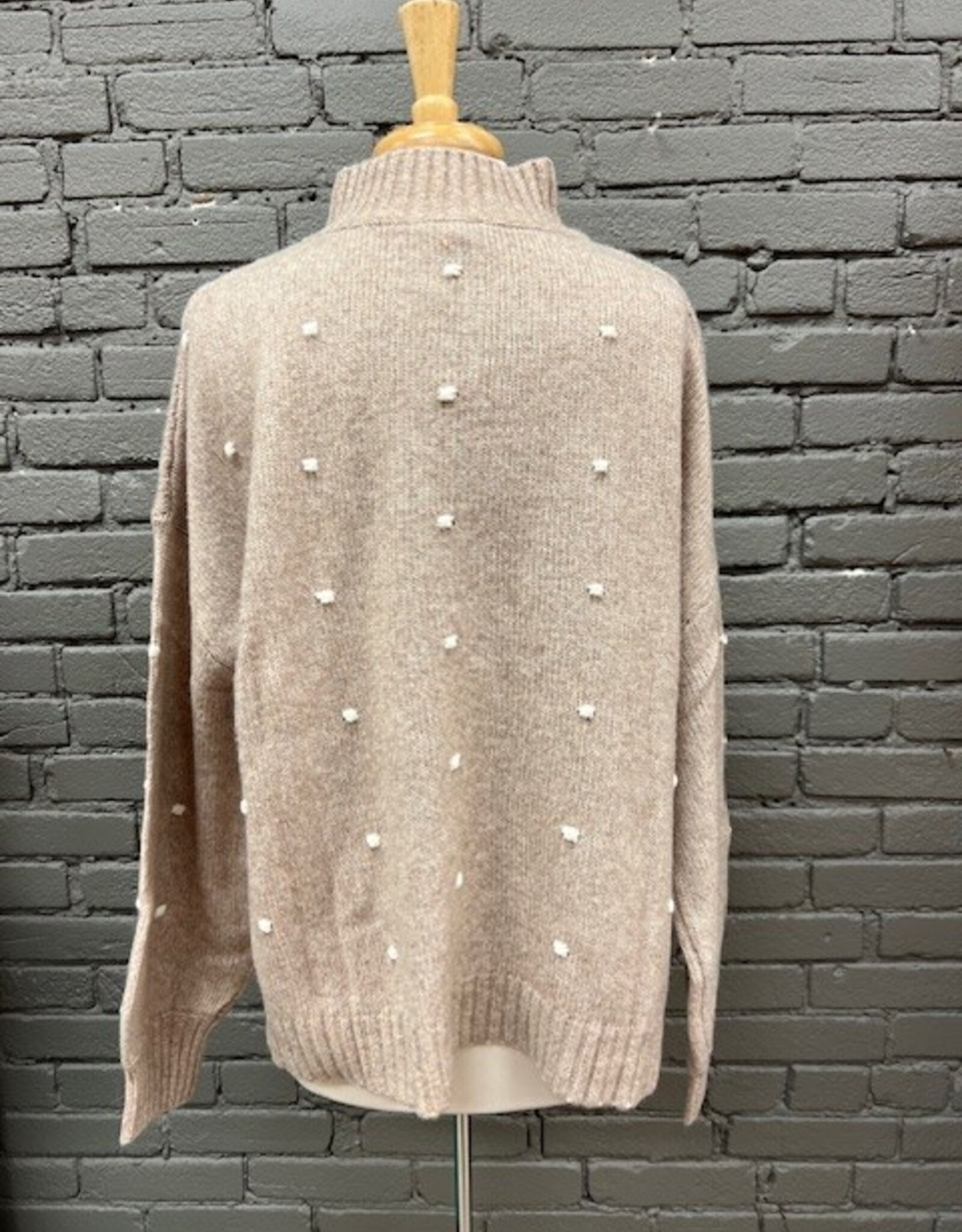 Sweater Novie Tan PomPom Sweater