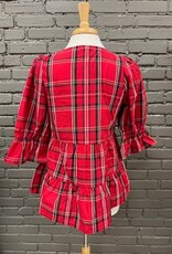 Shirt Ashford Red Plaid 3/4 Top