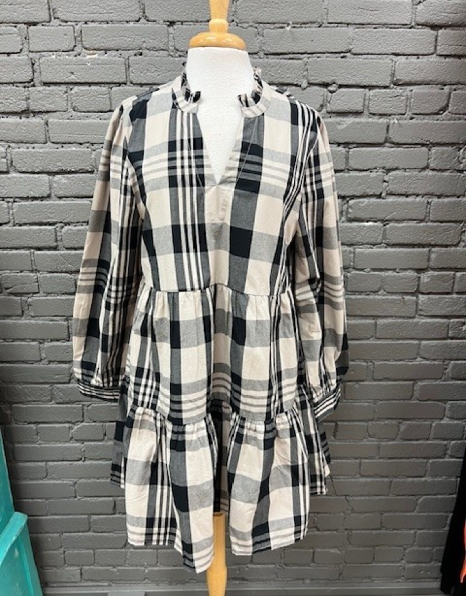 Dress Shannon Tan Plaid Dress