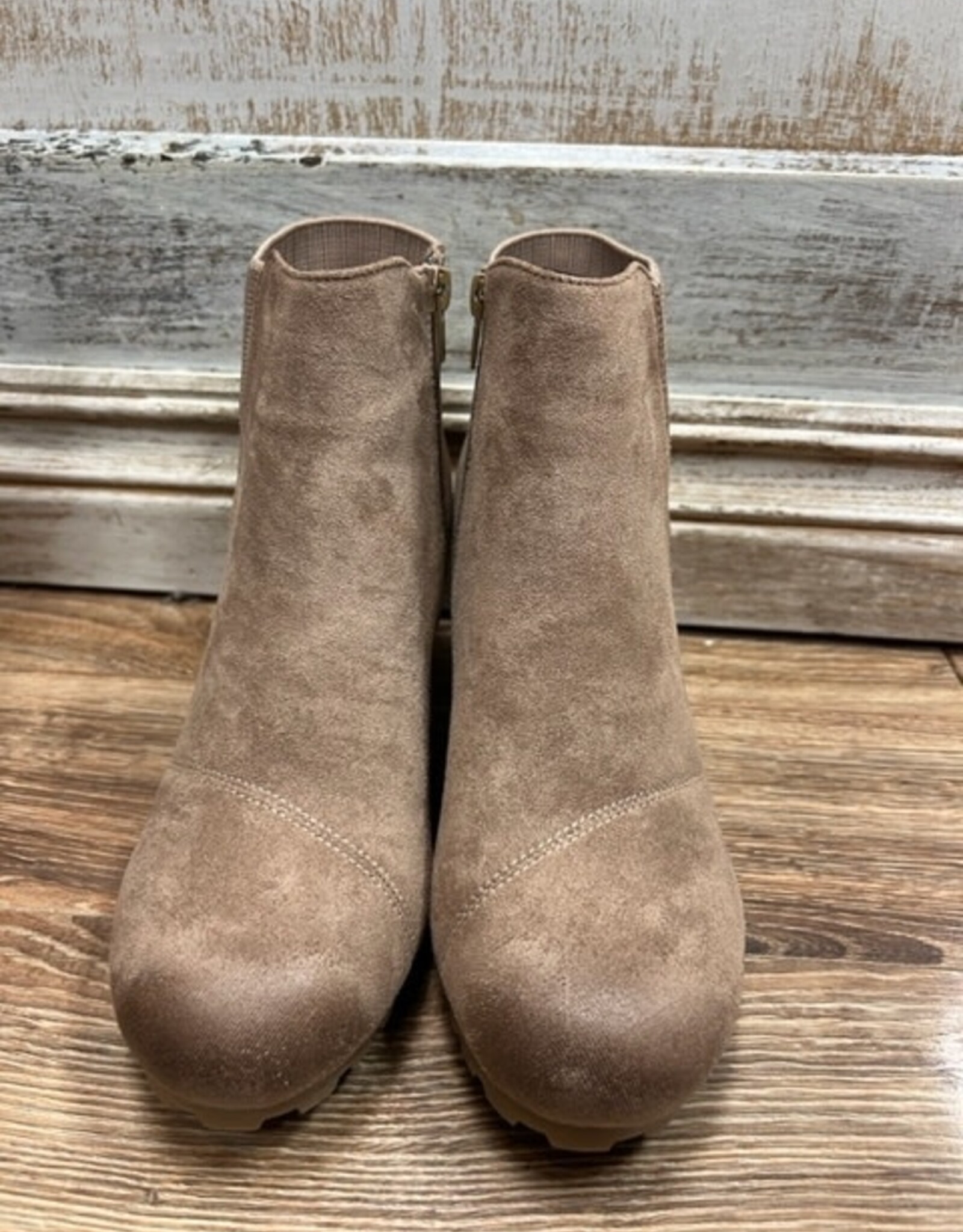 Boot Loon2 Taupe Suede Wedge Zip Booties