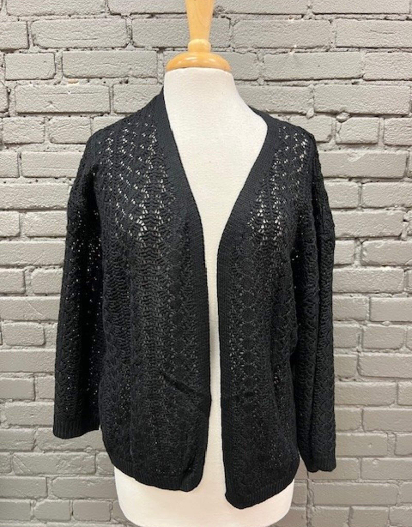 Cardigan Brianna Black Open Knit Cardi