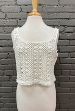 Tank Piper Ivory Crochet Crop Tank