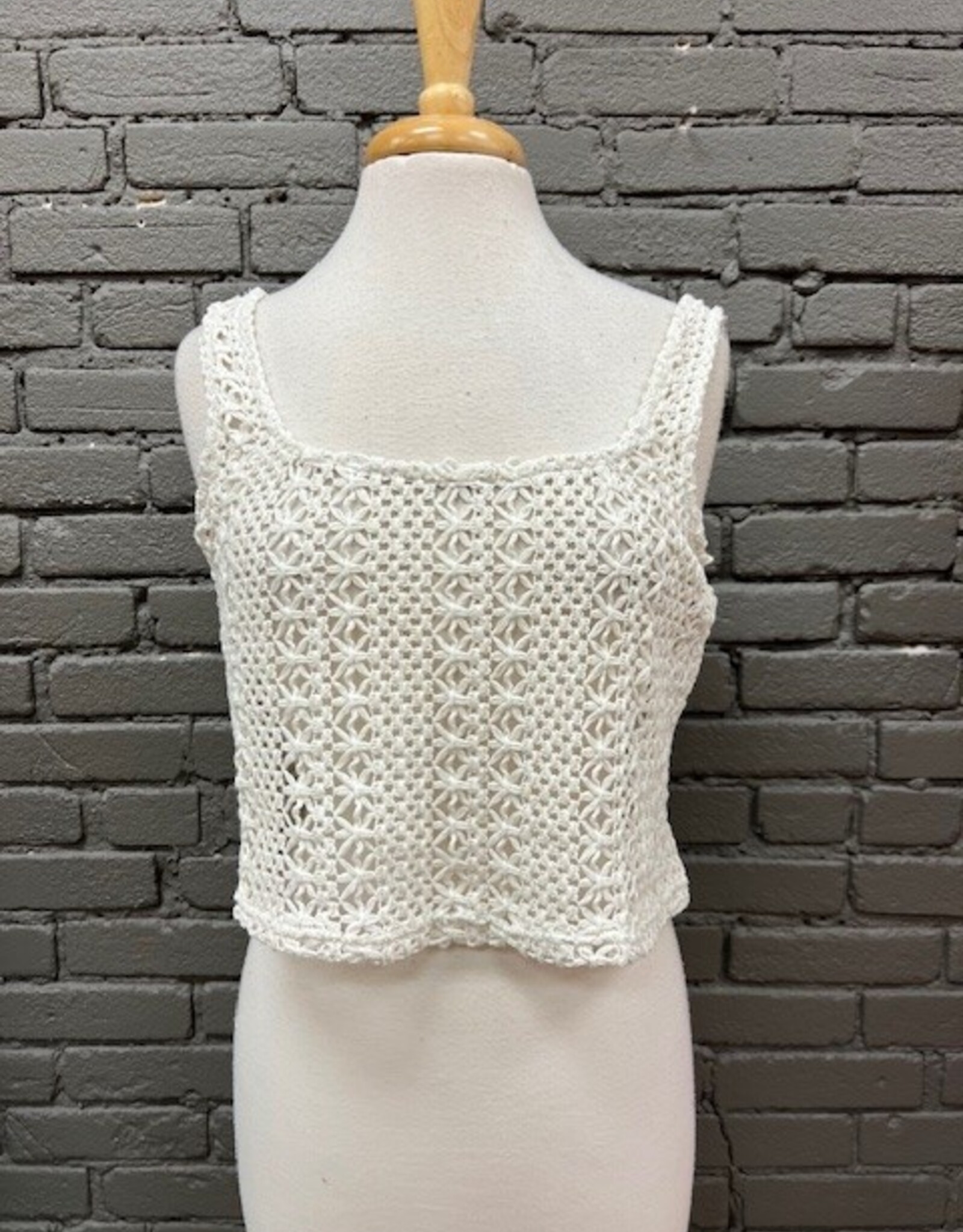 Tank Piper Ivory Crochet Crop Tank