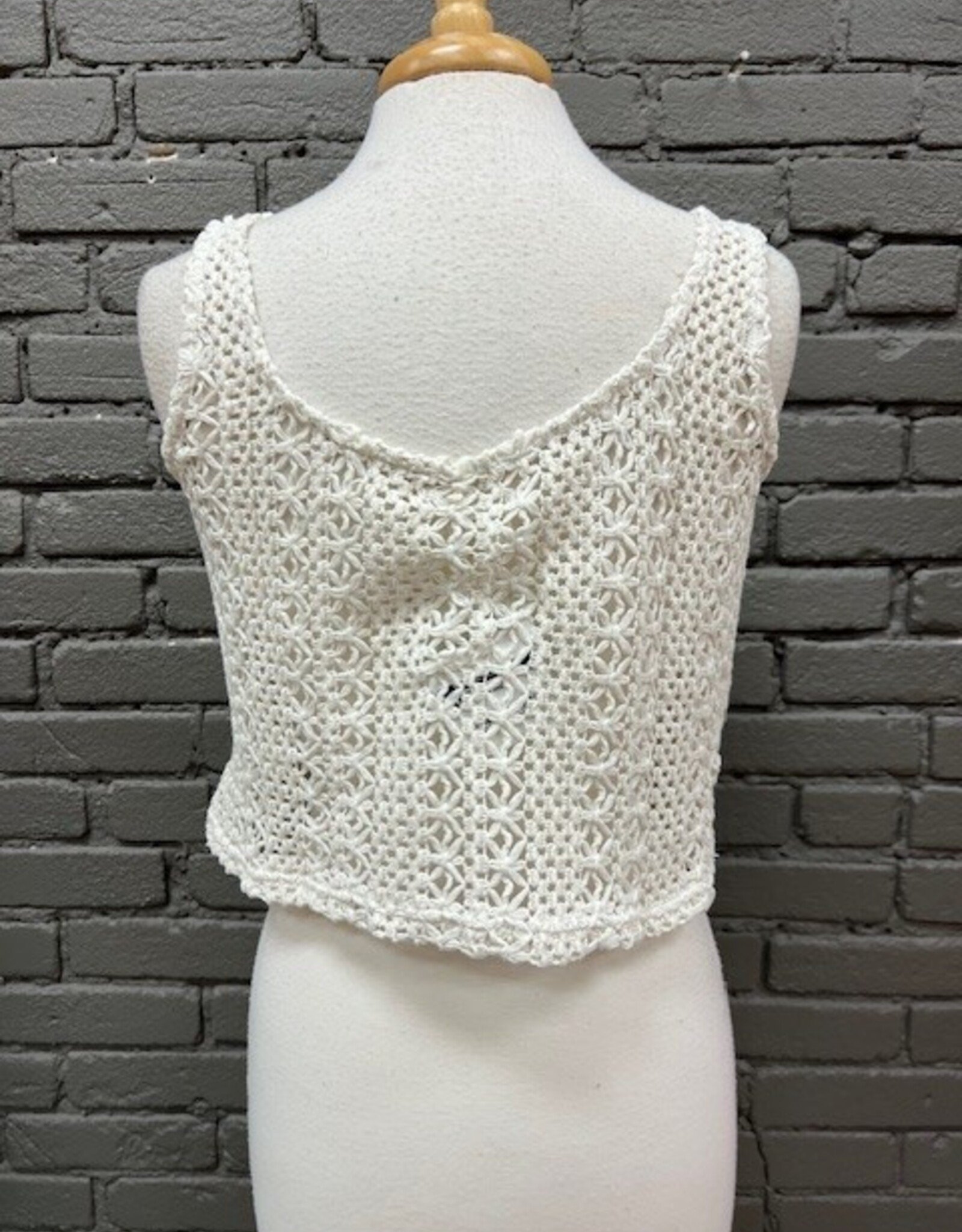 Tank Piper Ivory Crochet Crop Tank