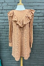 Dress Doris Apricot Lace Ruffle Dress