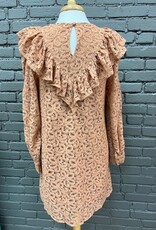 Dress Doris Apricot Lace Ruffle Dress