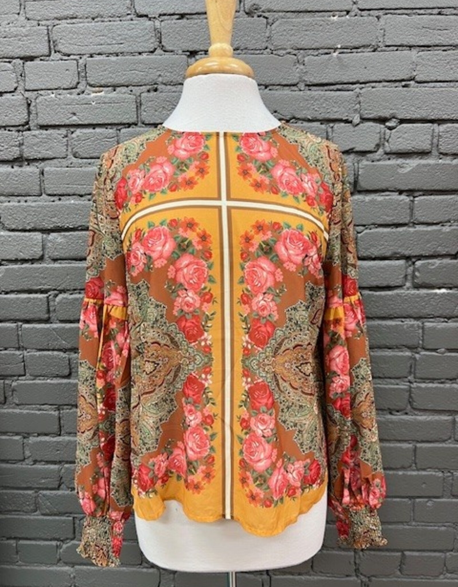 Long Sleeve Haven Paisley Scarf LS Top