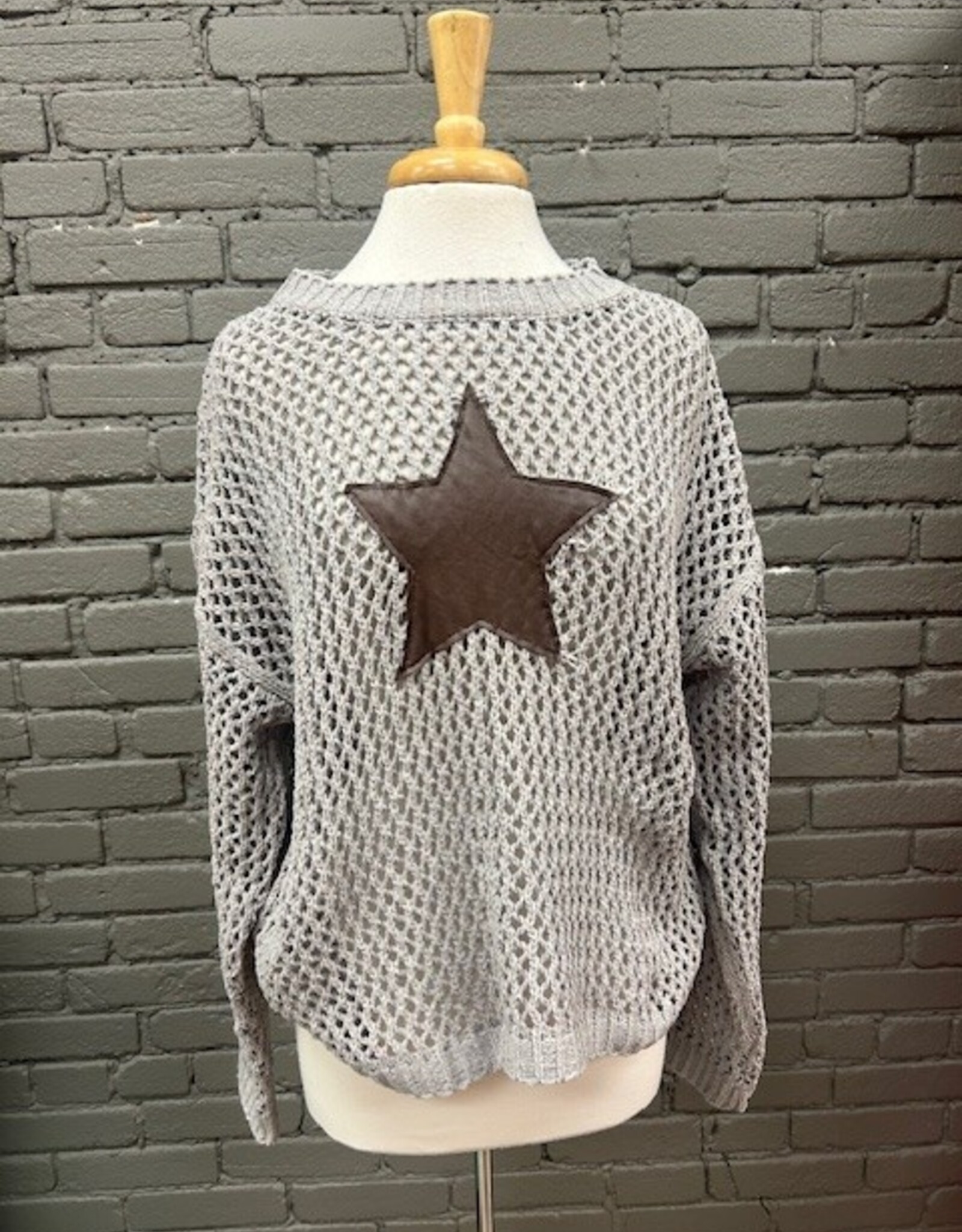 Sweater Austin Star Crochet Long Sleeve Sweater