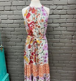 Dress Bridget Multi Floral Halter HiLo Dress