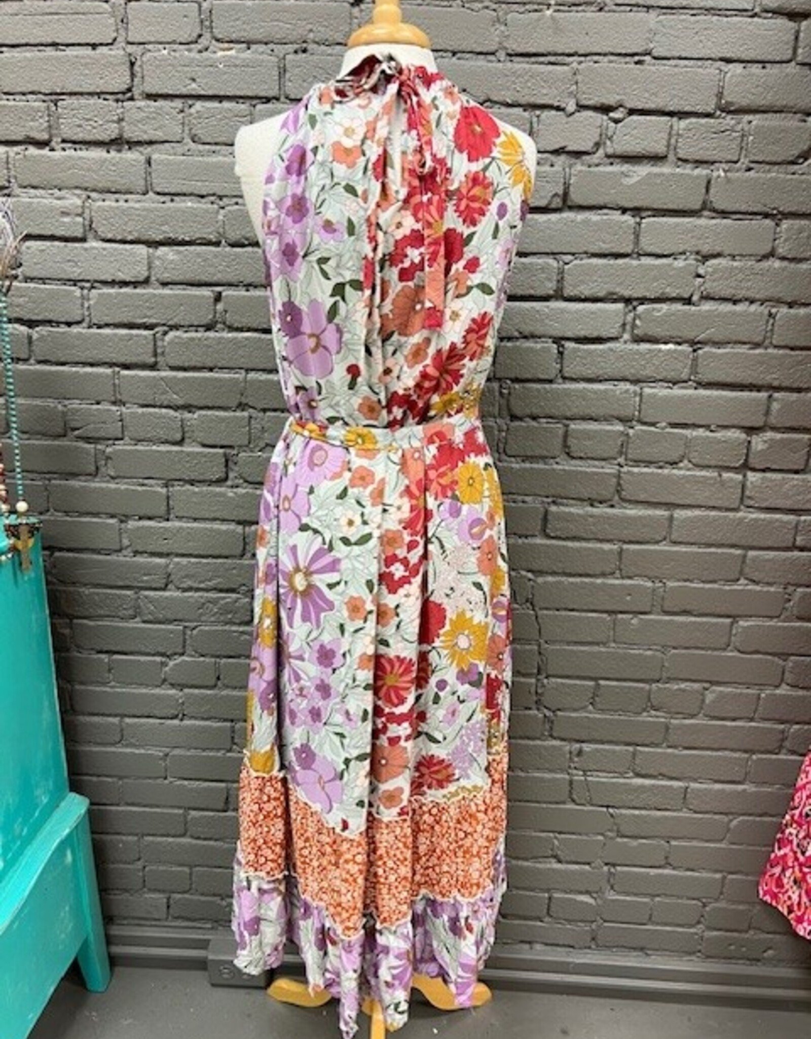 Dress Bridget Multi Floral Halter HiLo Dress