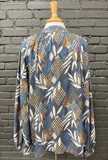 Long Sleeve Marley Leaf Print Tie LS