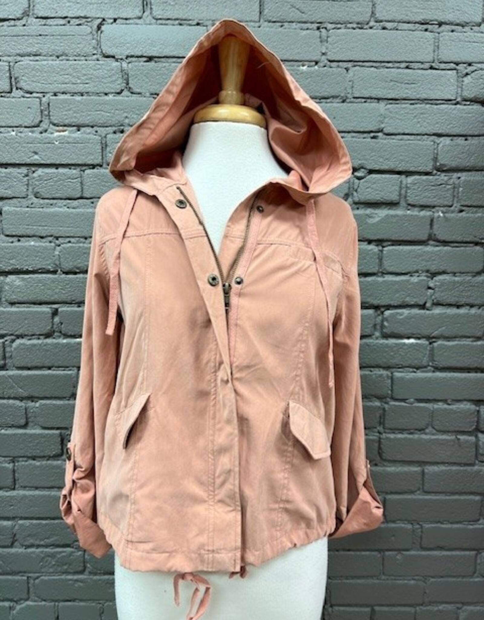 Jacket Ariel Sienna Zip Snap Hood Jacket