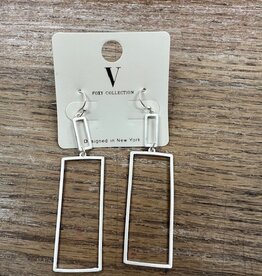 Jewelry Silve Rectangle Earrings