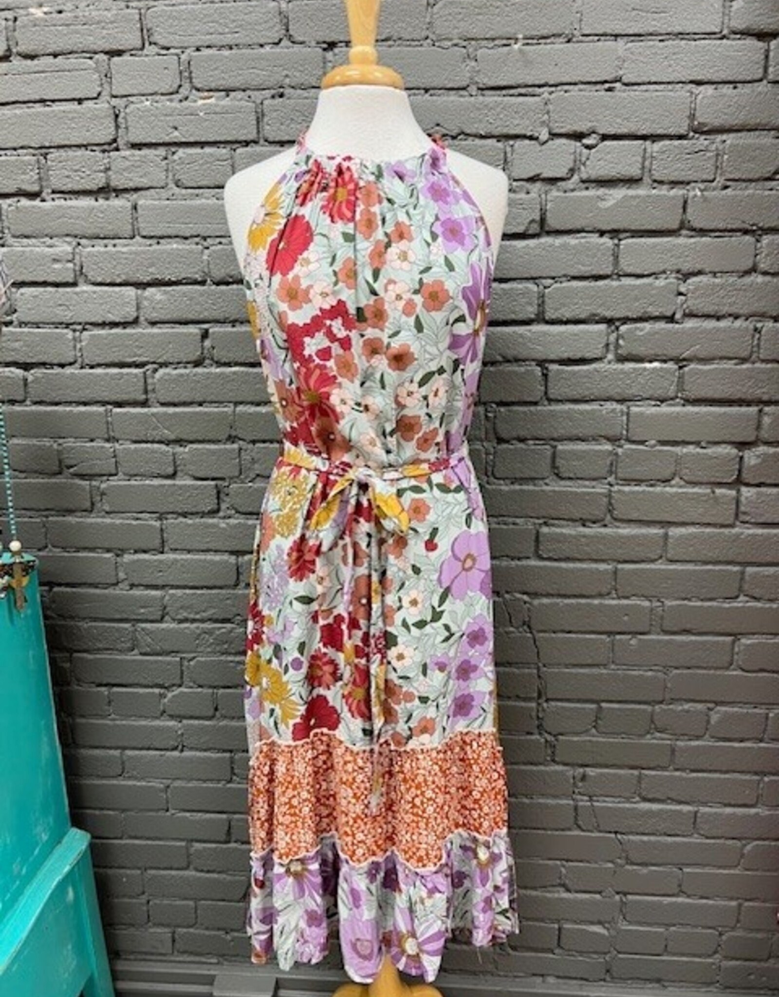 Dress Bridget Multi Floral Halter HiLo Dress