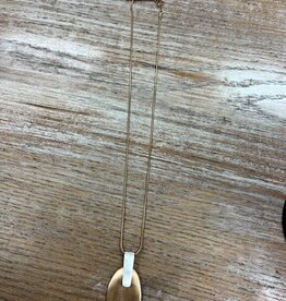 Jewelry Long Gold Oval Necklace w/ Silver