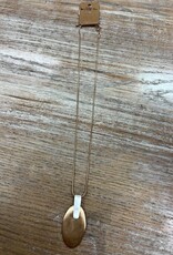 Jewelry Long Gold Oval Necklace w/ Silver