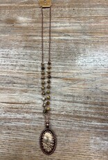 Jewelry Bronze Tan Stones Necklace