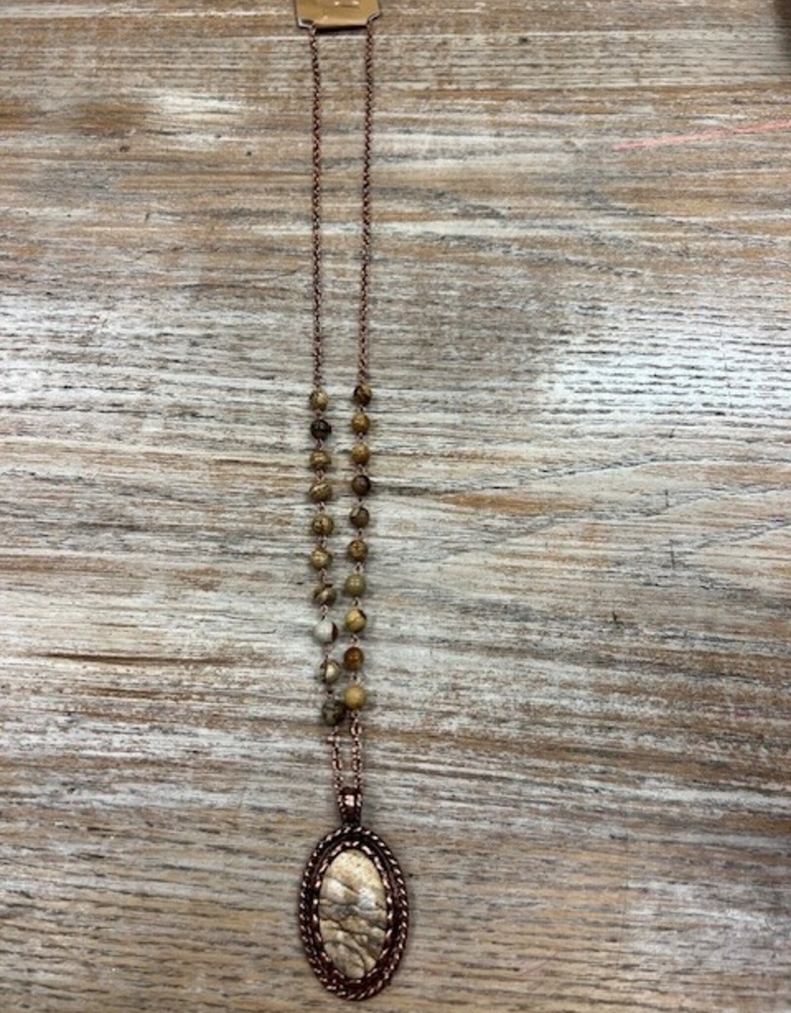 Jewelry Bronze Tan Stones Necklace