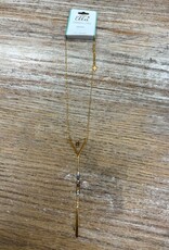 Jewelry Gold Triangle Beaded Bar Necklace