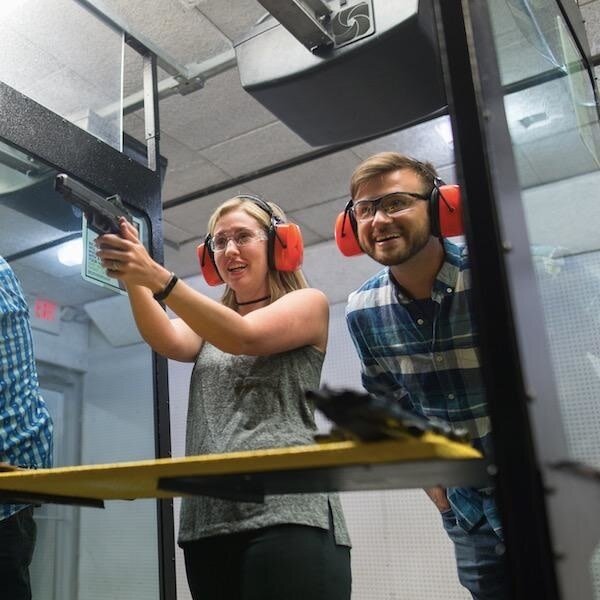 Openrange Date Night - Shoot A Pistol Package for 2 - includes range time, 1 rental pistol, and rental eye and ear protection
