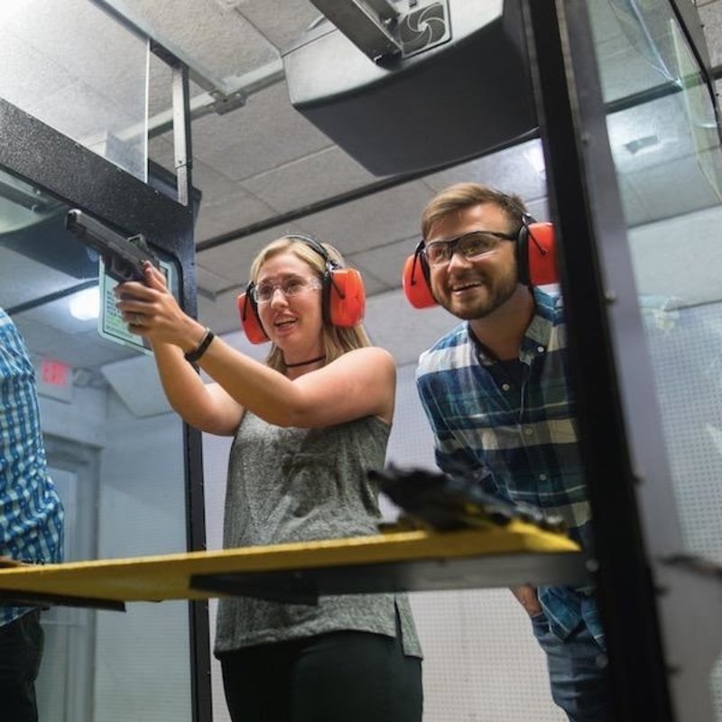 Openrange Date Night - Shoot A Pistol Package for 2 - includes range time, 1 rental pistol, and rental eye and ear protection.  Plus 10% off ammo