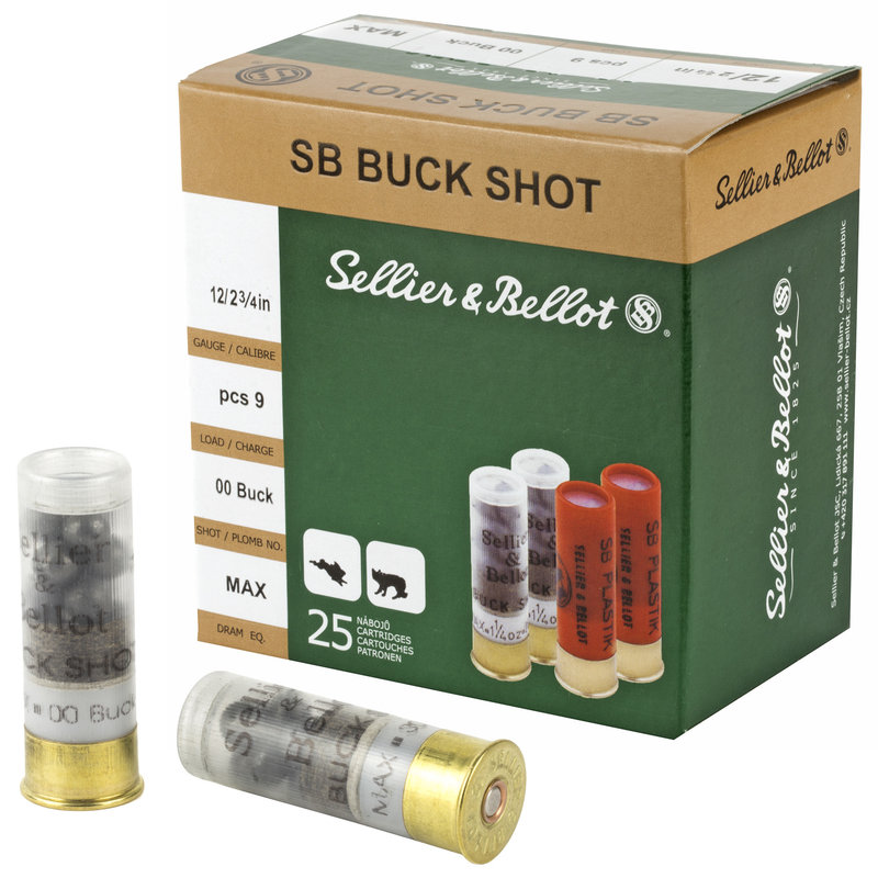 Ammo, Sellier & Bellot 12 ga Buckshot 2-3/4'' 25 rd