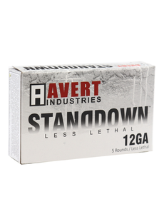  Ammo, AVERT IND LESS LETHAL STANDDOWN 12GA 2.75 IN HYBRID PLASTIC-METAL DBL BALL 5RD