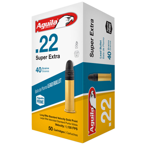 Ammo, Aguila, 22LR Super Extra, Stand. Velocity, 40gr 50rd