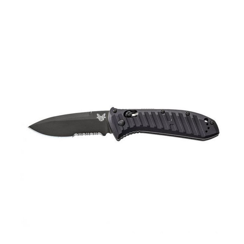 Benchmade Benchmade PRESIDIO II, auto knife, black on black, partially serrated