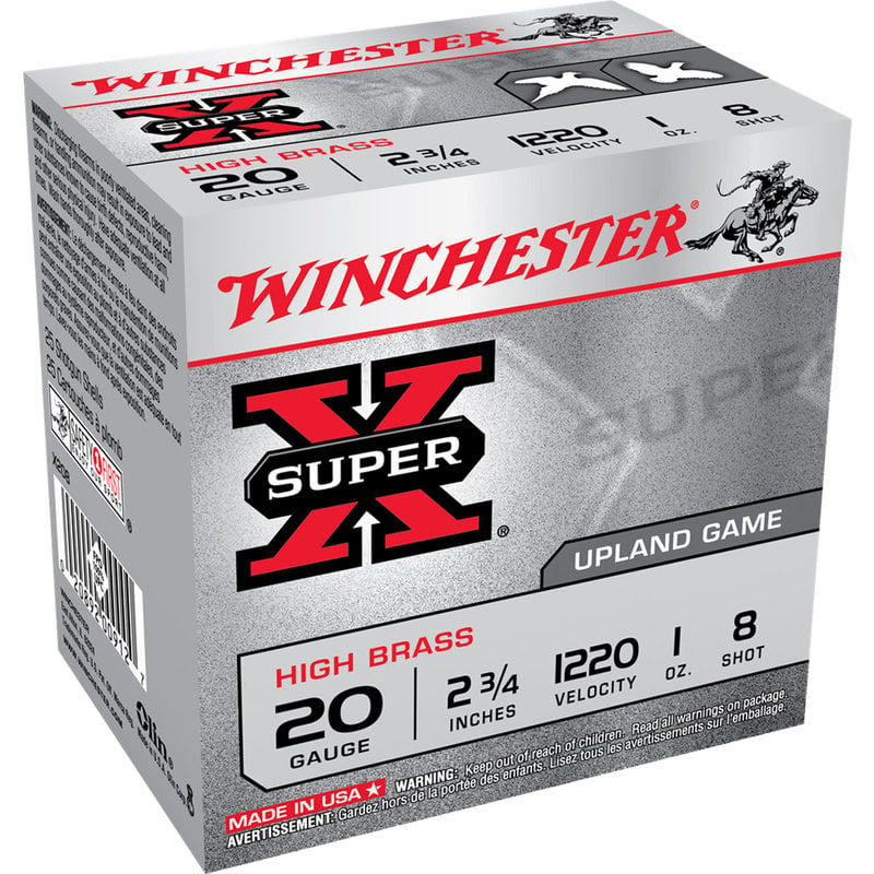 Winchester Winchester Ammo X208 Super X High Brass 20 Gauge 2.75" 1 oz 8 Shot 25 Bx