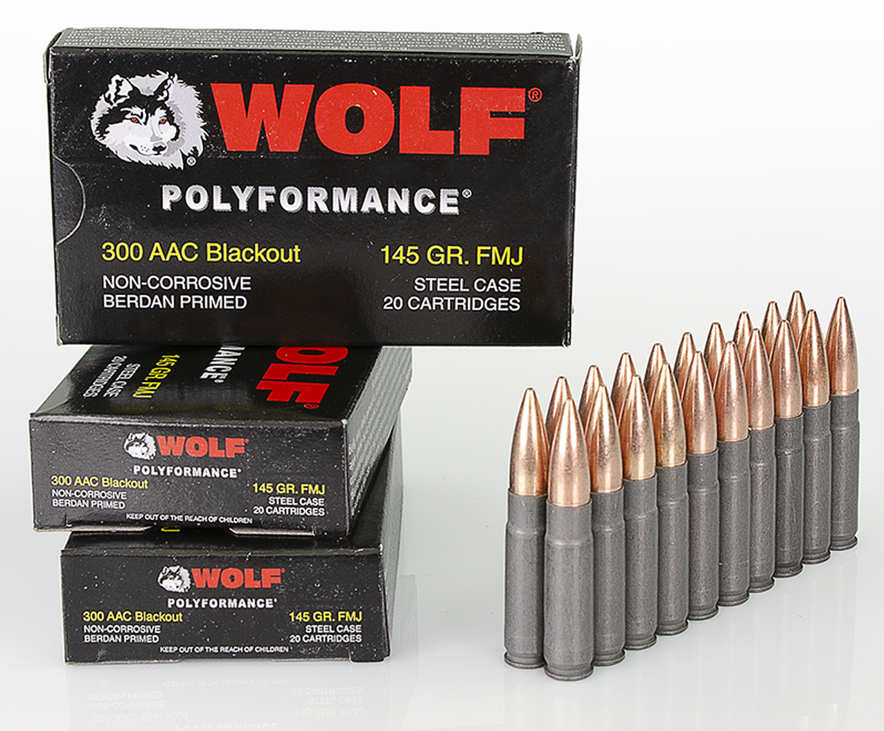 Wolf Ammo, 300 BLK, 145gr, Steel Case, 20rds  ** Not for use at Openrange **