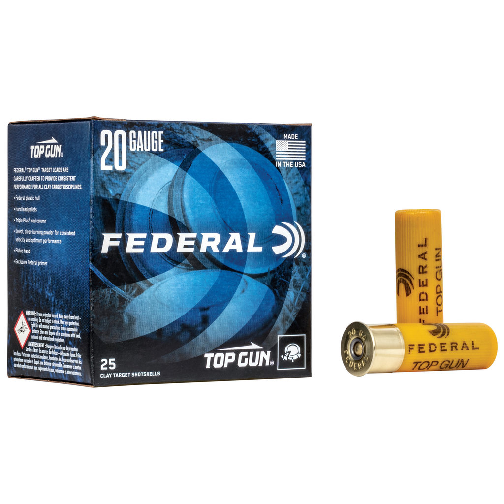 Federal Ammo, Federal Top Gun 20GA, #8 2-3/4" 2.5 DR 7/8 OZ ** Not for use at Openrange **