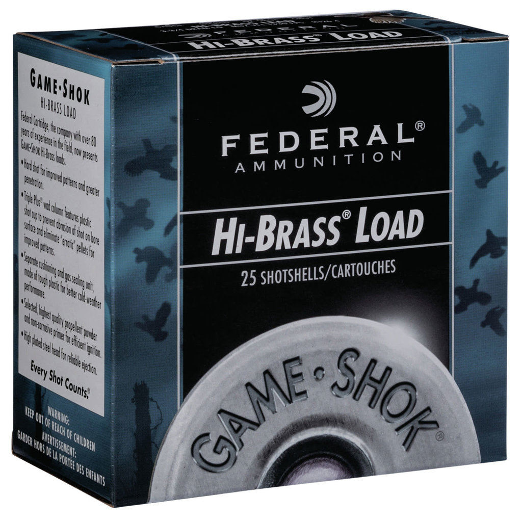 Federal Ammo, Federal Game-Shok Upland Hi-Brass 12 Gauge 2.75" 1 1/4 oz 6 Shot 25 Bx