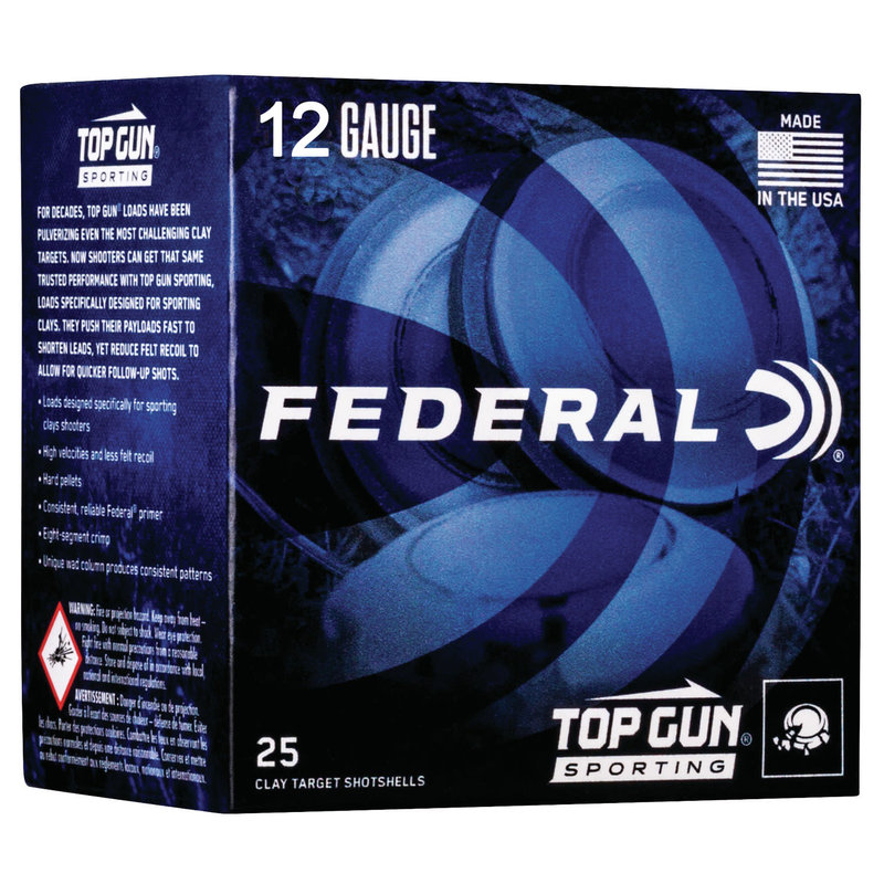 Federal Ammo, Federal Top Gun Sporting 12 Gauge 2.75" 1 oz 7.5 Shot 25 Bx