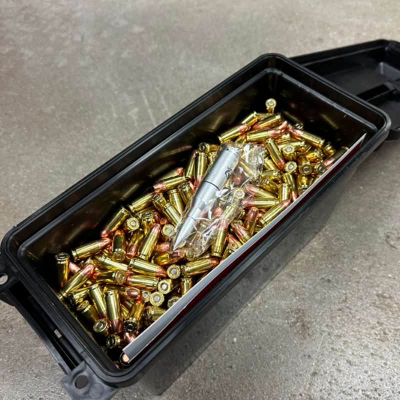Openrange Ammo, Openrange Small Batch 9mm, 750 rounds bulk, MTM 30 cal box and USCCA promos