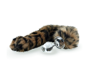 Crystal Delights Minx Faux Tail Short Stem Small Plug (Leopard)