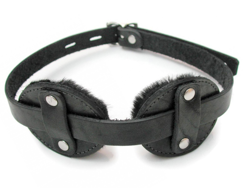 Genuine Leather Fleece-lined Fully Adjustable Blindfold / Eye 