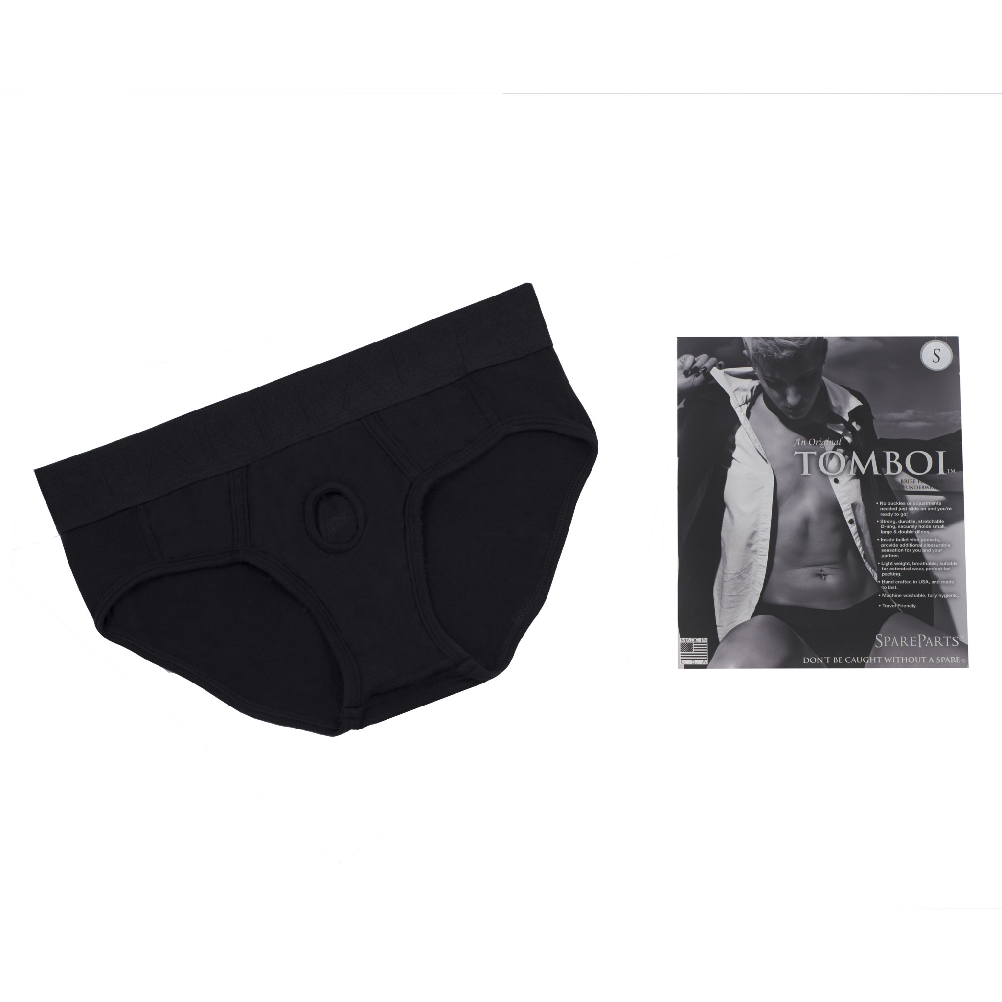 SpareParts Hardwear Pete Trunks Boxer Briefs Packer UnderWear Black