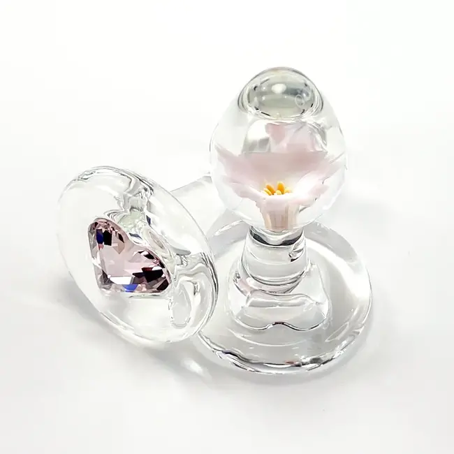 Crystal Delights Pink Heart Flower Plug