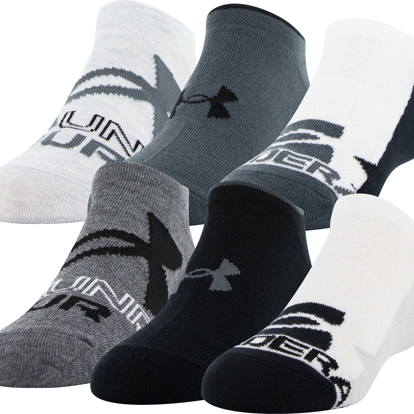 Under Armour Under Armour Socks, Essential Lite, No Show, 6-Pack, Youth
