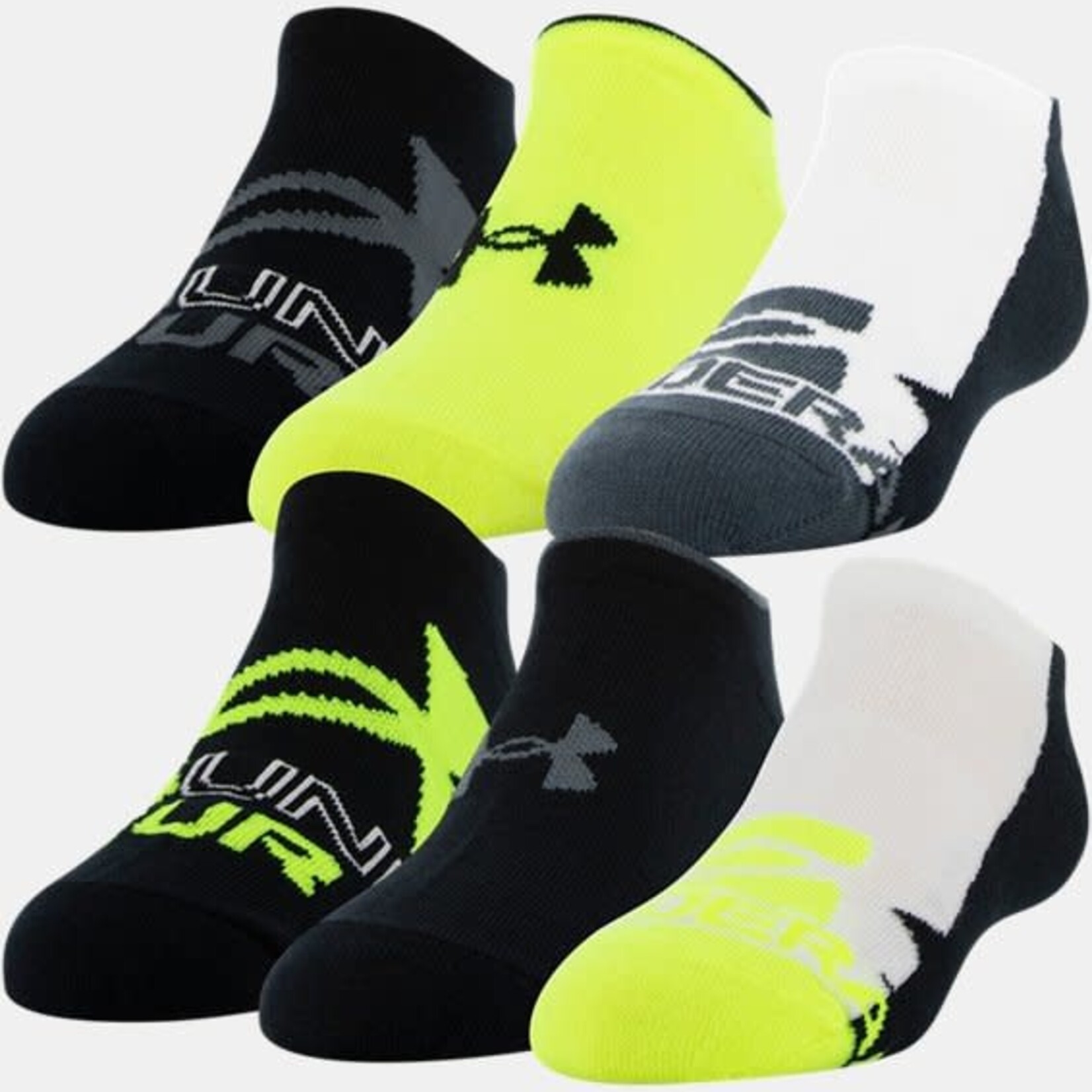 Under Armour Under Armour Socks, Essential Lite, No Show, 6-Pack, Youth