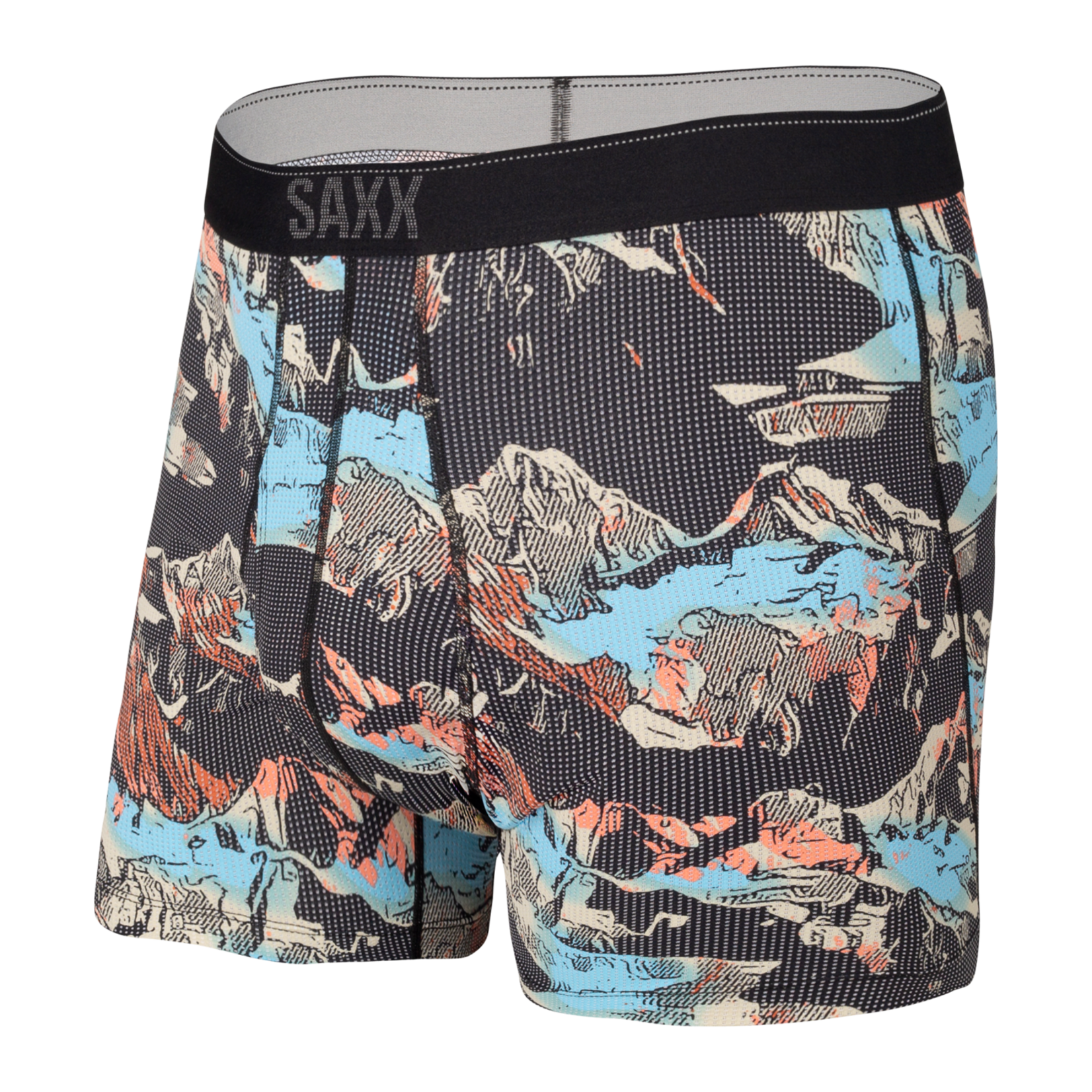 Saxx Saxx Underwear, Quest Boxer Brief Fly, Mens, MOB-Blk Mountainscape