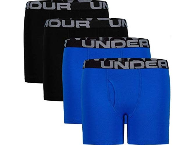 Under Armour Underwear, Cotton Boxer Brief Set, 4-Pack, Boys